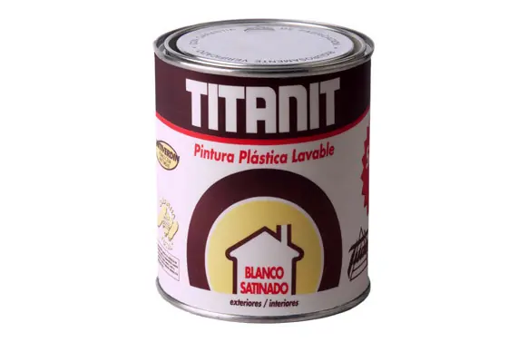 PINTURA PLASTICA TITANIT SATINADO 750 ML BLANCO Auténtico