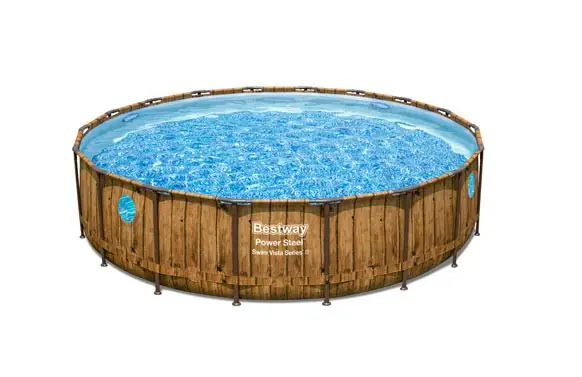 Venta Final PISCINA POWER STEEL SWIM DISEÑO MADERA 23062 L DEPURADORA DE CARTUCHO DE 5678 L/H Ø 549 X 122 CM