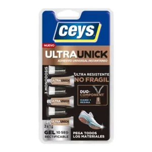 Alta Calidad ADHESIVO INSTANTANEO ULTRAUNICK GEL 10 SEG. 3 X 1 GR