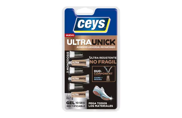 Alta Calidad ADHESIVO INSTANTANEO ULTRAUNICK GEL 10 SEG. 3 X 1 GR