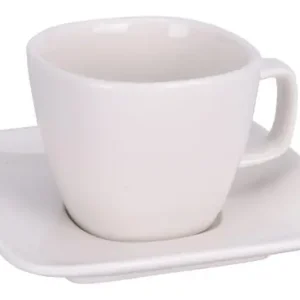 Últimas Unidades TAZA CAFE CON PLATO PORCELANA 10 CL - BLANCA