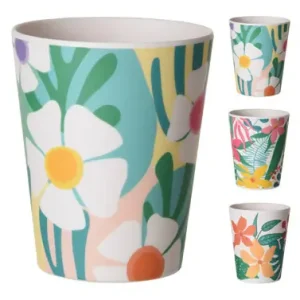 VASO MELAMINA DECORADO Ø8 X 10 CM - SURTIDO FLOWERS Artesanal