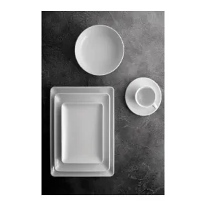BANDEJA PORCELANA PEARL BLANCA RECTANGULAR 17 X 23 CM Mejor Calidad