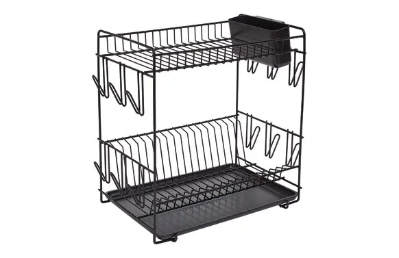 ESCURREPLATOS ACERO PLASTIFICADO GRANDE NEGRO Precio De Oferta