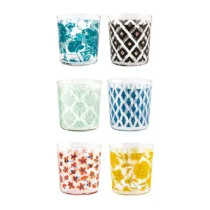 VASO AGUA VIDRIO DECORADO COLOURFUL 35 CL - SURTIDO Mejor Precio