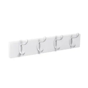 PERCHA PARED MADERA BLANCA 4 GANCHOS BLANCOS Gran Oferta
