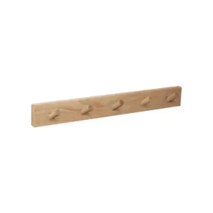 Stock Limitado PERCHA PARED MADERA NATURAL 5 POMOS INCLINADOS NATURAL