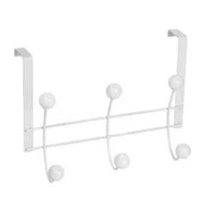 PERCHA SOBREPUERTA BLANCA 6 BOLAS BLANCAS Envío Internacional