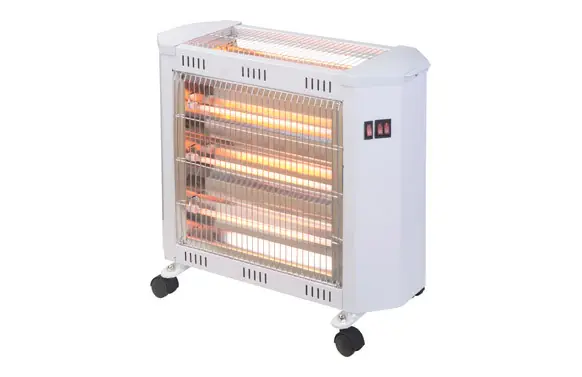 ESTUFA QUARZO 4 BARRAS RUEDAS 2400W - HUMIDIFICADOR - BLANCO Tendencia