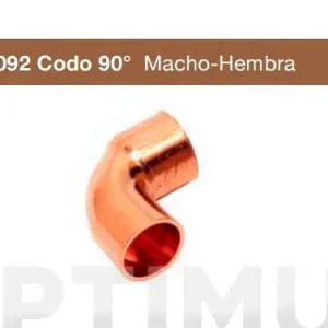 CODO 90º MACHO-HEMBRA COBRE Ø 22 MM 2UDS Máxima Calidad