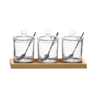 AZUCARERO TRIPLE BASE MADERA SET 3U Oferta