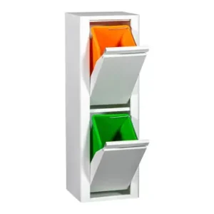 Precio Bajo CONTENEDOR BASURA SELECTIVO BLANCO MATE 2 COMPARTIMIENTOS