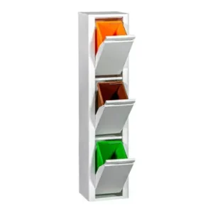 Precio Rebajado CONTENEDOR BASURA SELECTIVO BLANCO MATE 3 COMPARTIMIENTOS