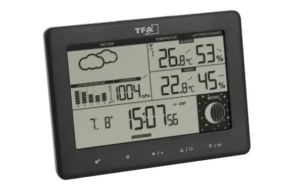 ESTACION METEOROLOGICA INALAMBRICA CON TRES SENSORES Y BOTONES TACTILES Comprar En Línea