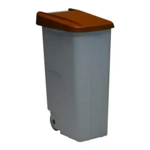 Premium CONTENEDOR BASURA GRIS ECOLOGICO 110 L TAPA MARRON
