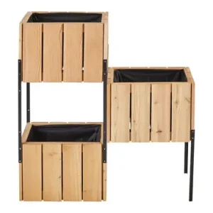 JARDINERA DE MADERA COMPOSICION BALCON 86 X 86 X 28 CM Envío Gratis