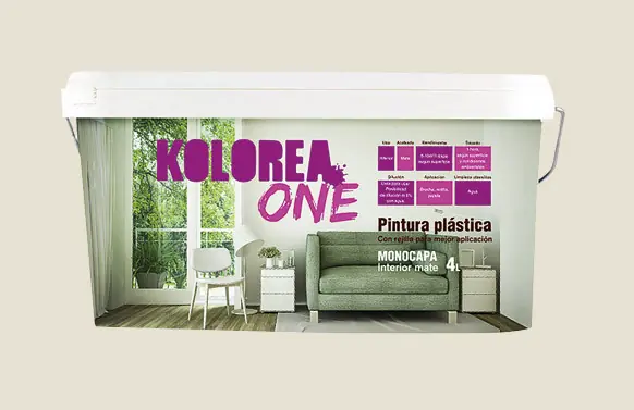 PINTURA PLASTICA INTERIOR MONOCAPA ONE 4L LINO Promoción