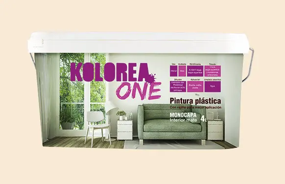 PINTURA PLASTICA INTERIOR MONOCAPA ONE 4L MARFIL Promoción