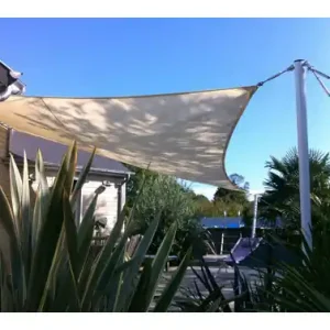 TOLDO VELA SOMBREO TRIANGULAR IMPERMEABLE 3,6 X 3,6 X 3,6 M CRUDO Hecho A Mano