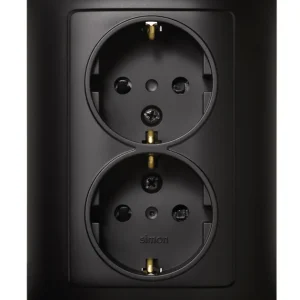 BASE ENCHUFE DOBLE SCHUKO TT EMPOTRAR NEGRO SERIE 10 Lujoso