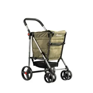 CARRO COMPRA 4 RUEDAS GIRATORIAS PLEGABLE BASKET POLAR KAKI Tendencia