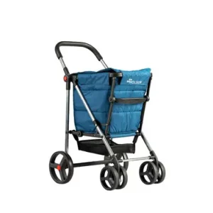 CARRO COMPRA 4 RUEDAS GIRATORIAS PLEGABLE BASKET POLAR MARINO Hecho A Mano