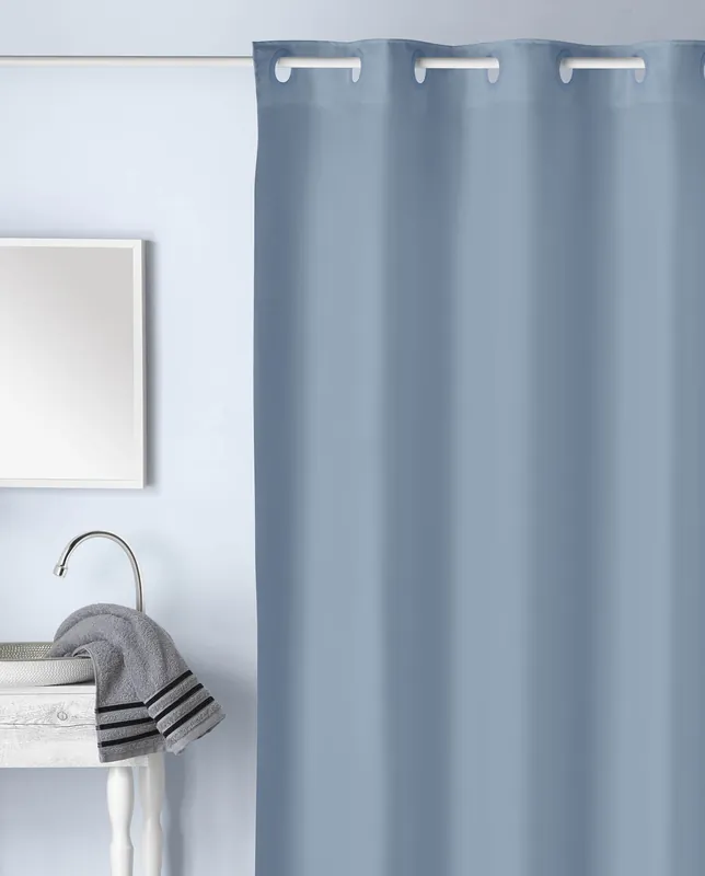 Garantía Incluida CORTINA BAÑO POLIESTER MAGICA AZUL 180 X 200 CM