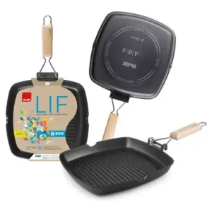 GRILL LISO ALUMINIO FUNDIDO ASA ABATIBLE LIF 24 CM INDUCCION Alta Calidad