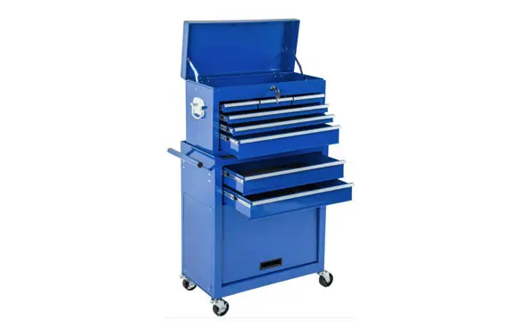 Exclusivo CARRO HERRAMIENTAS 4 CAJONES Y PUERTA AZUL 849 X 616 X 330 MM