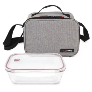 BOLSA PORTA ALIMENTOS ON THE GO GRIS + CONTENEDOR VIDRIO 0,840 ML Más Vendido