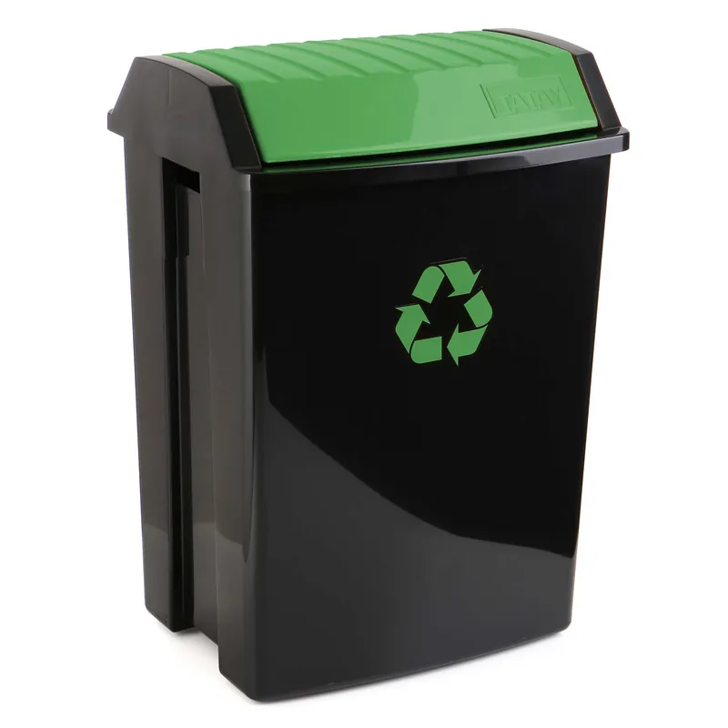 Mejor Precio CONTENEDOR RECICLAJE 50 L NEGRO 40 X 33,5 X 57,5 TAPA VERDE
