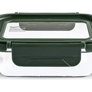 Marca Reconocida CONTENEDOR VIDRIO RECTANGULAR 370 ML TAPA VIDRIO