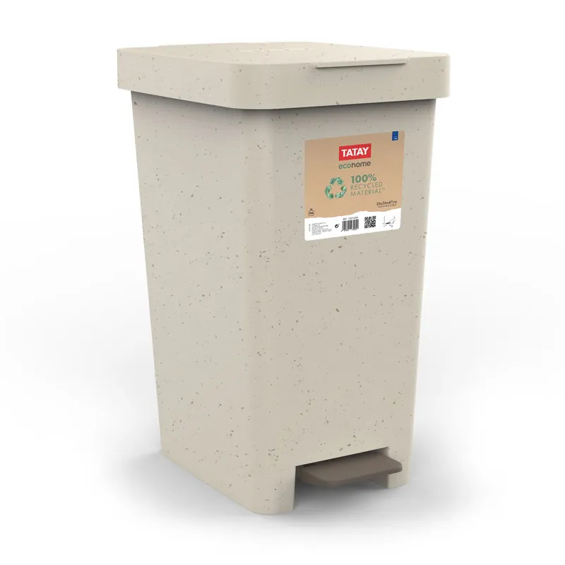 CUBO BASURA CON PEDAL 25 LT-BEIGE Pago Seguro