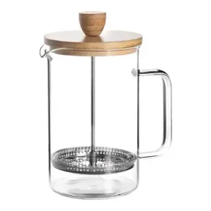 Alta Calidad CAFETERA EMBOLO CRISTAL MADERA 80 CL