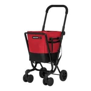 CARRO COMPRA 4 RUEDAS GIR. EASY GO ROJO / NEGRO Precio De Fábrica