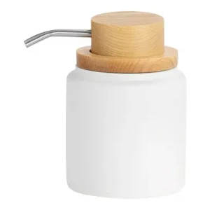 De Moda DISPENSADOR POLI MADERA FRESNO BLANCO Ø 9 X 13 CM