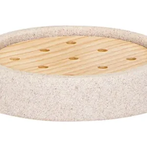 Auténtico JABONERA SANDSTONE MADERA FRESNO Ø 10,5 X 2 CM