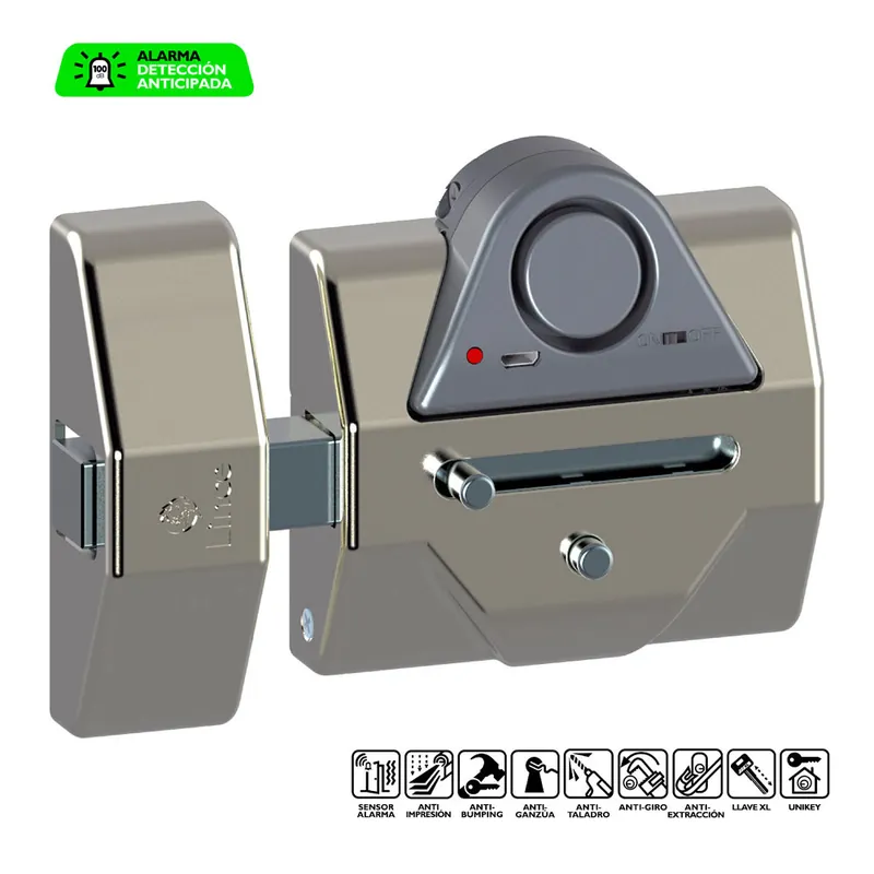 Venta Final CERROJO ALTA SEGURIDAD 7930RSA CON ALARMA, REFORZADO CROMO MATE