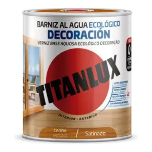 BARNIZ AL AGUA ECOLOGICO DECORACION SATINADO 750 ML CAOBA Artesanal