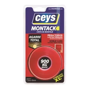 Compra Hoy CINTA DOBLE CARA MONTACK AGARRE TOTAL 19 MM X 7,5 M