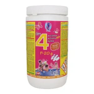Favorito De Clientes CLORO 4 ACCIONES P20 G PARA MINIPISCINA 1KG