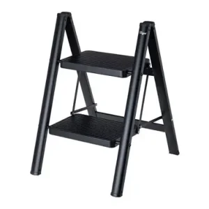 TABURETE ESCALERA ACERO 2 PELDAÑOS NEGRO Popular