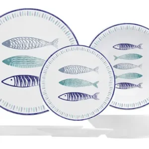 Entrega Rápida VAJILLA 18PZS COUPE PORCELANA SARDINAS