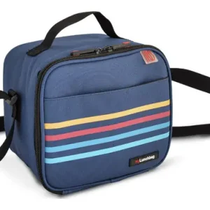 Mejor Calidad BOLSA PORTA ALIMENTOS CITY PRINTING AZUL RAYAS 2 CONTENEDORES 0,6L
