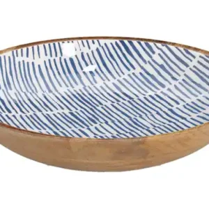 Precio De Fábrica ENSALADERA MADERA DECORADO ESMALDA Ø 30CM AZUL