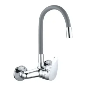 Barato GRIFO COCINA MONOMANDO CAÑO ALTO JAVA GOMA MURAL GRIS 15 CM