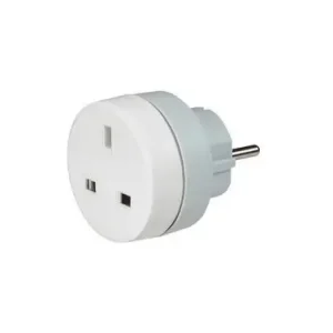 ADAPTADOR ENCHUFE VIAJE 2P+T BLANCO BRITANICO/EUROPA Barato