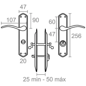 Descuento MANILLA CONDENA JUEGO 47MM DERECHA NIQUEL SATINADO 202