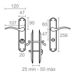 Entrega Rápida MANILLA CONDENA JUEGO 47MM IZQUIERDA LATONADO 202