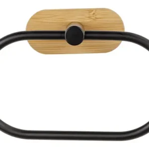 TOALLERO DE ARO ACERO INOX TURBO-LOCK DUO OREA BAMBOO, NEGRO/NATURAL Pedido Al Por Mayor